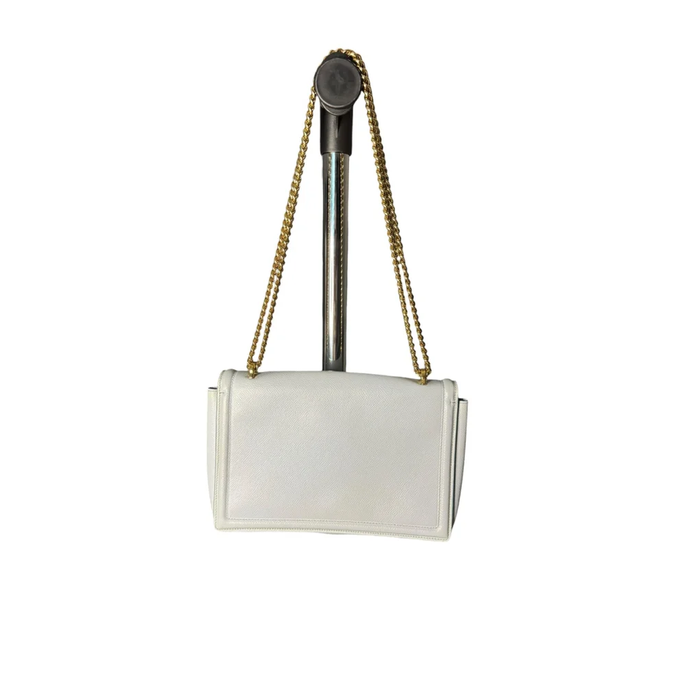 Salvatore Ferragamo Ginny Vara Bow Embossed Pale Blue Pebble Calfskin Flap Bag - Picture 5 of 15